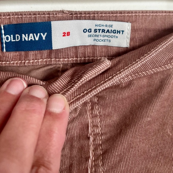 Old Navy High Waisted OG straight Corduroy Ankle Pants 28W Chanterelle(pink) - Picture 6 of 10